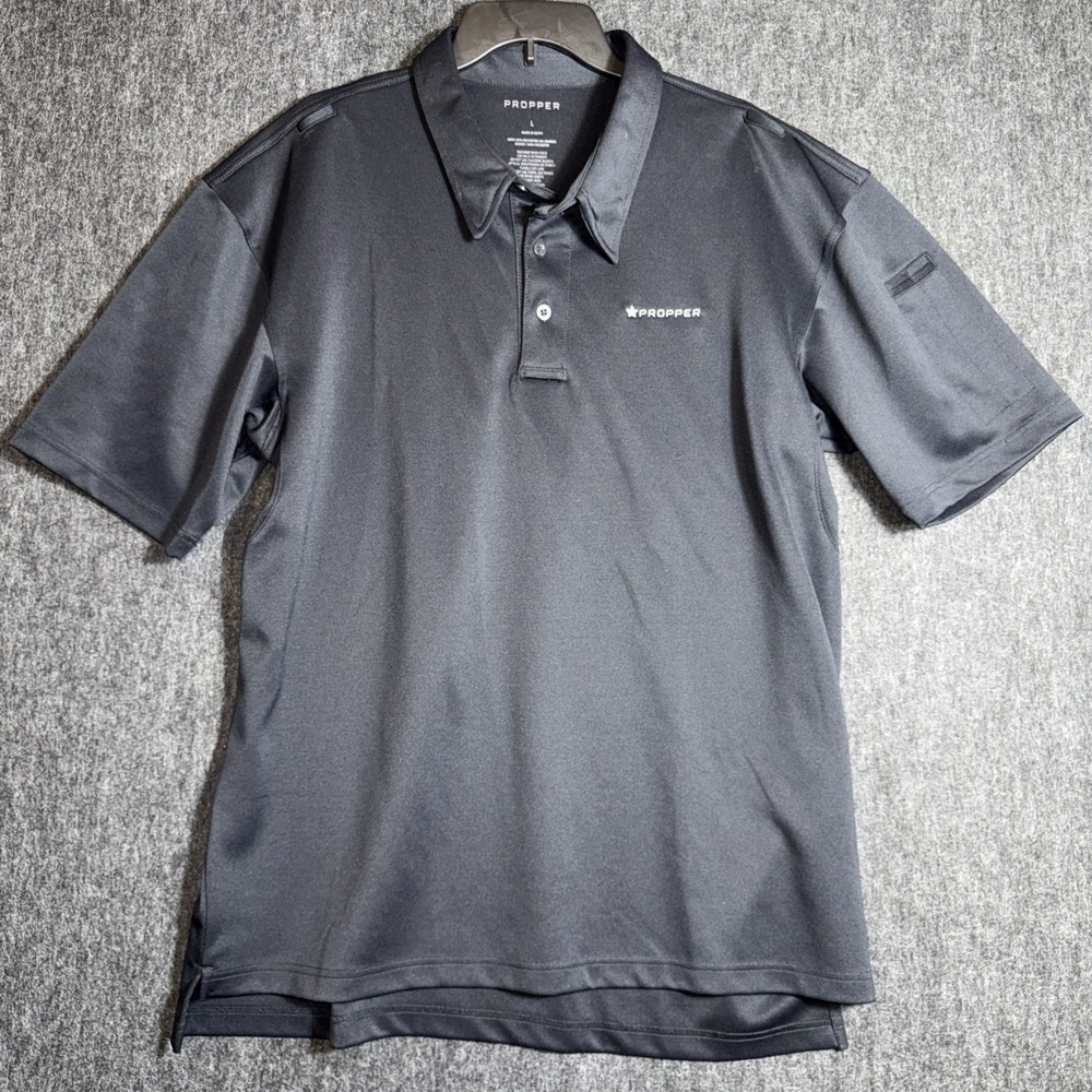 Propper Tactical Polo Shirt Mens Large Black Performance Duty Short Sleeve
